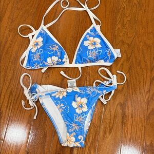 Wild Fable Blue and Orange Floral Bikini